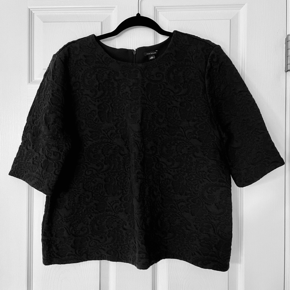 Ann Taylor | Embossed Paisley Blouse | Textured Jacquard